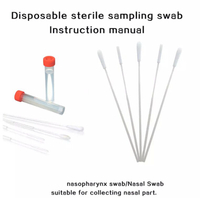 Individuale imballaggio in nylon affollato medico gola nasale floccato tampone sterile sterile tampone orale